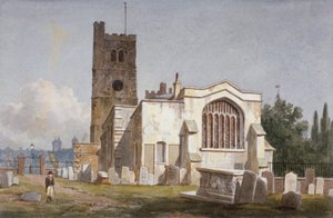 Kirche St. Mary in Lambeth, London, ca. 1810 von George Shepherd