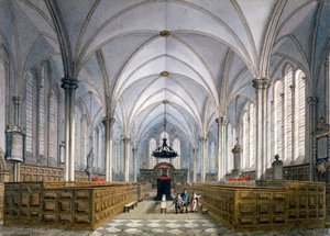 Innenansicht der Temple Church, London, 1811