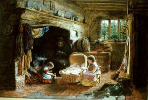 Ein Kaminfeuer im Cottage