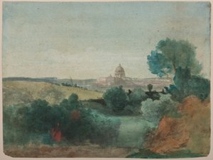 Sankt Peter von der Campagna aus gesehen, ca. 1850