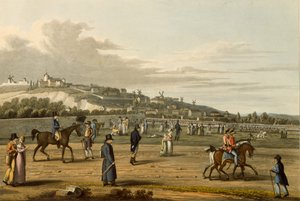 Überprüfung der englischen Truppen in Montmartre durch den Herzog von Wellington, 21. Oktober 1815, graviert von M. Dubourg, 1817 von George Snr after Scharf