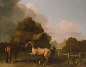 Ein Rapphengst und eine Braune Stute von George Stubbs