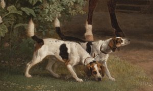 (Detail) William Henry Cavendish Bentinck, 3. Herzog von Portland vor den Reitställen der Welbeck Abbey, 1766-7