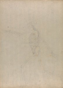 Menschliches Skelett, Seitenansicht (Studie für eine Schlüsselfigur zu einer unveröffentlichten Tafel, die die Bauchorgane zeigt) von George Stubbs