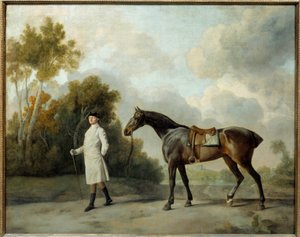 Porträt von Assheton, Erster Viscount Curzon und seine Stute Maria von George Stubbs