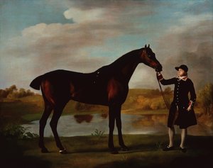 Der Bay Hunter des Herzogs von Malborough mit einem Stallburschen von George Stubbs