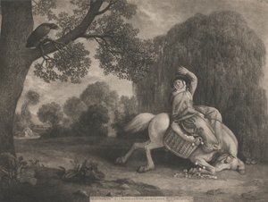 Die Frau des Bauern und der Rabe von George Stubbs