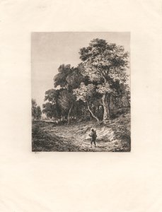 Landschaft, Mann trägt Stock über der Schulter von George Vincent