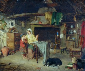 Der Ettrick. Hirtenjunge erhält seine ersten Eindrücke von seiner Mutter, 1858 von George Washington Brownlow