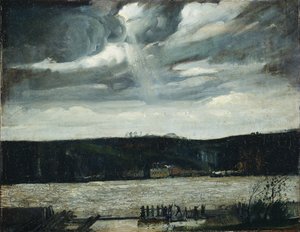 Ein bewölkter Tag (Hudson River: Aufziehende Bö) von George Wesley Bellows