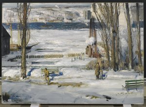 Ein Morgen im Schnee – Hudson River von George Wesley Bellows