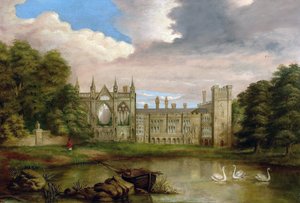 Newstead Abbey, Nottinghamshire, vom oberen See von George William Taylor