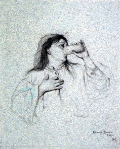 Mädchen trinkt von George de Forest Brush or Brusch