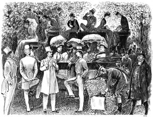 Eine Erinnerung an den Lords Cricket Ground Eton vs Harrow, 1878 von George du Maurier