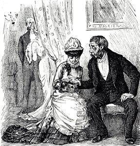 Eine Karikatur, die die Beliebtheit der Handlesekunst unter den Reichen kommentiert. Illustriert von George du Maurier (1834-1896), ein franco-britischer Karikaturist und Autor von George du Maurier