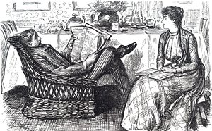 Ein Ehemann und eine Ehefrau beim Lesen von George du Maurier