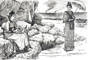 Karikatur, die Frauen mit Kneifer-Brillen zeigt von George du Maurier