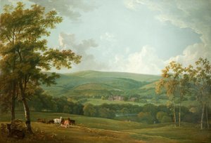 Eine entfernte Ansicht von Towneley Hall, ca. 1777