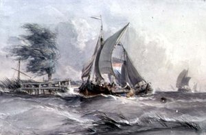 Ein windiger Tag: Boote im Sturm von George the Elder Chambers