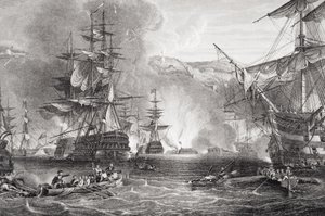 Das Bombardement von Algier, 27. August 1816, aus `Illustrationen der englischen und schottischen Geschichte
