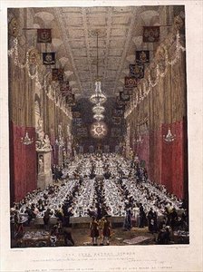 Das Abendessen des Lord Mayor in der Guildhall, 9. November 1828