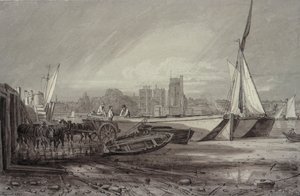 Lambeth Palace und Kirche von Millbank von George the Younger Barret