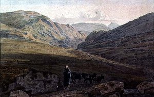 Gebirgige Landschaft - Abend von George the Younger Barret