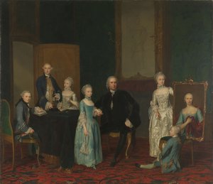 Porträt von Pieter Cornelis Hasselaer, Berater der Niederländischen Ostindien-Kompanie und Bürgermeister von Amsterdam, mit seiner Familie von George van der Mijn