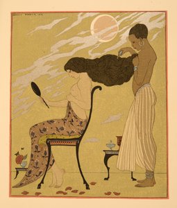 Je Chant ma Chair & ma Vie, Illustration aus Les Chansons de Bilitis, von Pierre Louys, veröffentlicht 1922 von Georges Barbier