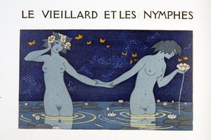Le Vieillard et les Nymphes, Illustration aus Les Chansons de Bilitis, von Pierre Louys, veröffentlicht 1922