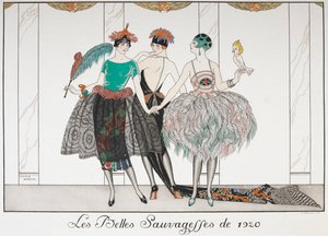 Die schönen Wilden von 1920. Drei Frauen in exotischen Kleidern