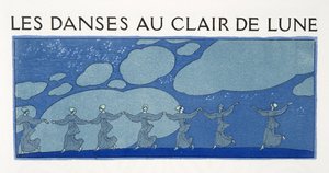 Les Danses au Clair de Lune, Illustration aus Les Chansons de Bilitis, von Pierre Louys, veröffentlicht 1922 von Georges Barbier