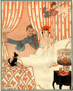 Die ungeplante Rückkehr... Oder der Wecker - Illustration aus La Vie Parisienne