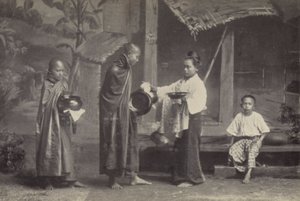 Burma: Der Pongyi mit seiner Bettelschale von Georges Bertin Scott