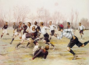 Fußball (Rugby), Meisterschaftsspiel im Parc de Saint Cloud, Sportkalender, Februar von Georges Bertin Scott
