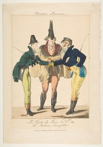 Le Goût du Jour, Nr. 21: Les Modernes Incroyables, aus Pariser Karikaturen, ca. 1815