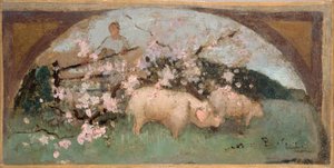 Skizze für den Speisesaal im Hôtel de Ville von Paris: Schweinefleisch von Georges Jules Bertrand