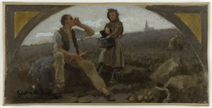 Skizze für den Speisesaal des Hôtel de Ville de Paris: Die Kartoffel, ca. 1893 von Georges Jules Bertrand