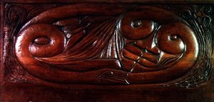 Existenz, hölzerne Bettplatte, ca. 1894