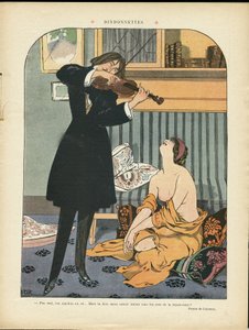 Illustration von Georges Leonnec (1881-1940) in Le Rire, 21/09/12 - Türkei - Musik, Violine von Georges Leonnec