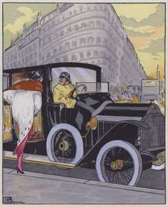Damenmode aus den 1910er Jahren und ein Lorraine-Dietrich Auto