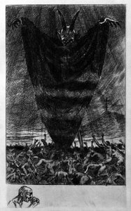 Illustration von Georges Antoine Rochegrosse (1859-1938) für „Hymne à Satan“ von dem Dichter Charles Baudelaire (1821-1867) in „Les fleurs du mal“