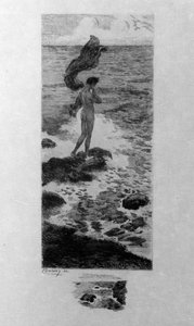 Illustration von Georges Antoine Rochegrosse (1859-1938) für „Der Mann im Meer“ von Charles Baudelaire (1821-1867) in „Die Blumen des Bösen“ von Georges Marie Rochegrosse