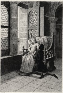 Illustration von Georges Antoine Rochegrosse für „Die Burggrafen“ (erster Teil - Szene III), historisches Drama von Victor Hugo von Georges Marie Rochegrosse