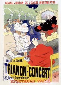 Trianon-Konzert, tägliche Show im großen Garten des Elysee Montmartre (Elysee-Montmartre) in Paris. Plakat von Georges Meunier. von Georges Meunier