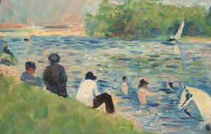 Badende Studie für Badende in Asnières, 1883-1884 von Georges Pierre Seurat