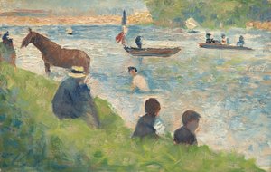 Pferde und Boote, Studie für Badende in Asnières von Georges Pierre Seurat