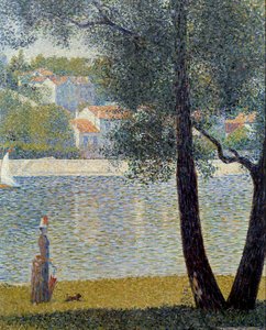 Die Seine bei Courbevoie. Gemälde von Georges Seurat (1859-1891) 1885. Privatbesitz