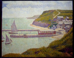 Port en Bessin, vor dem Hafen, Flut