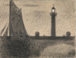 Der Leuchtturm von Honfleur, 1886 von Georges Pierre Seurat